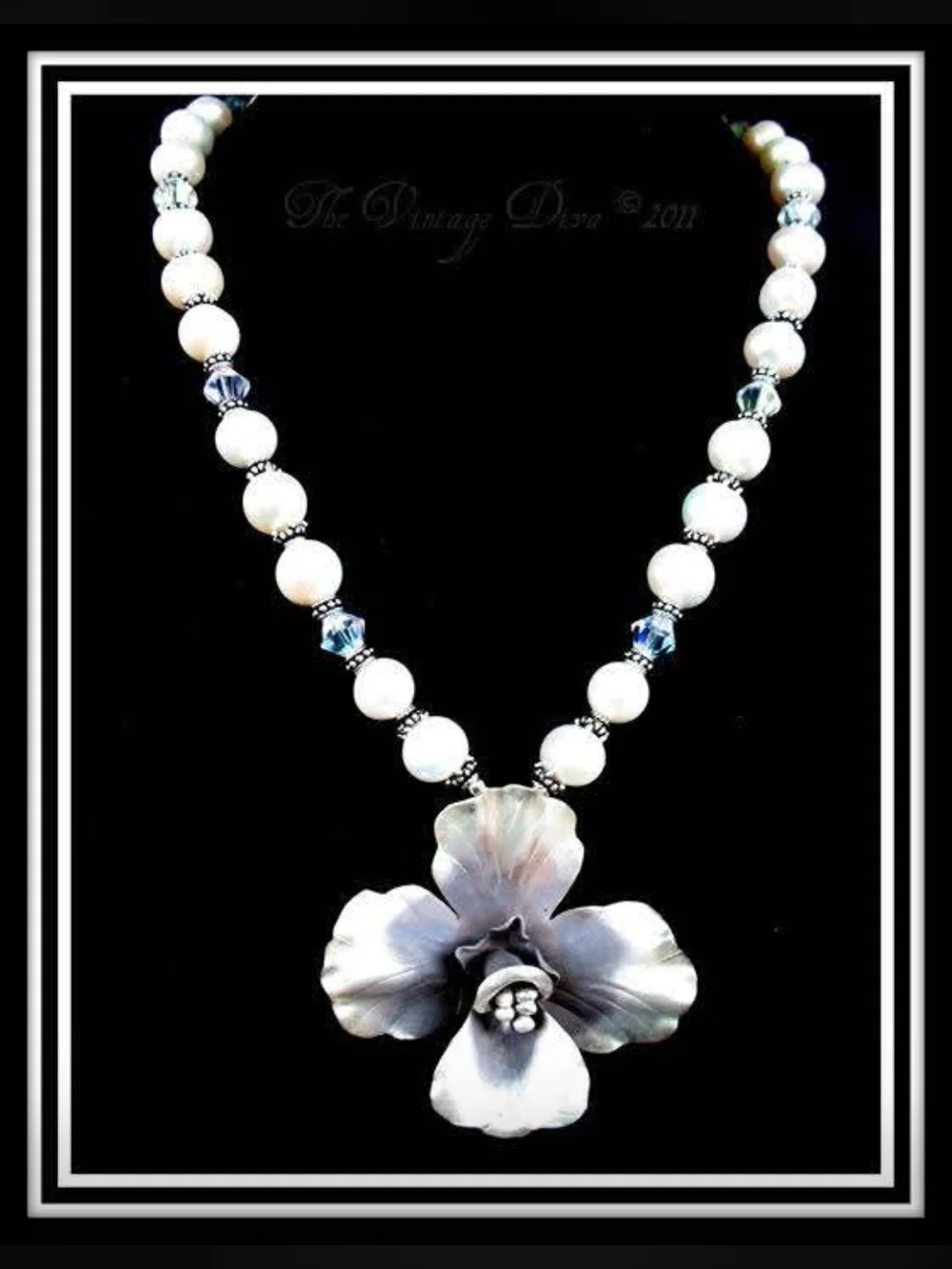 Handcrafted HillTribe/Bali SS/Freshwater Pearl Pendant Statement Necklace